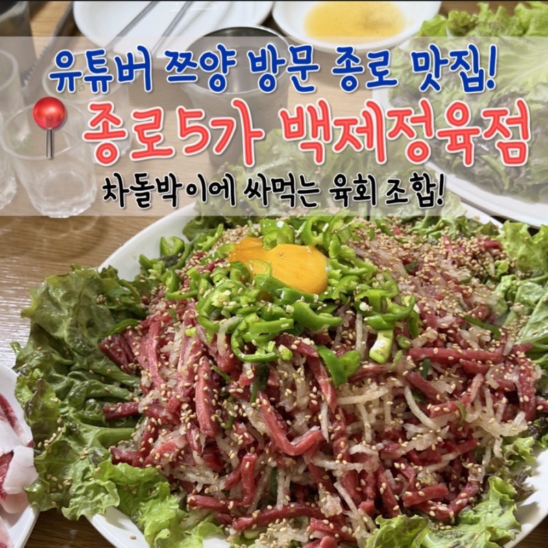 종로5가 맛집 백제정육점, 차돌박이에 육회 싸먹는 맛도리조합, 웨이팅 후기