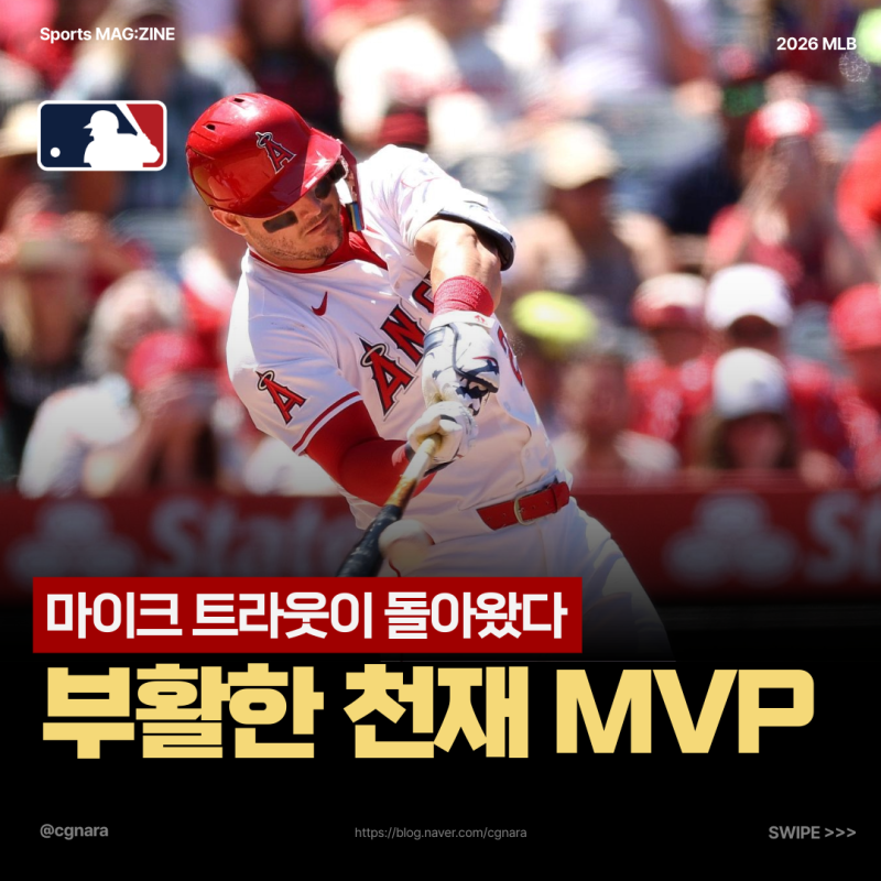 "끝났다고 했던 MLB 최고의 MVP" 마이크 트라웃은 아직 끝나지 않았다