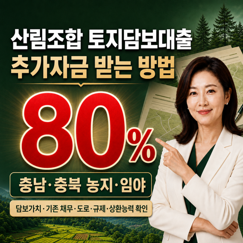 산림조합 토지담보대출 추가자금 받는 방법｜충남·충북 농지·임야 한도가 달라지는 이유