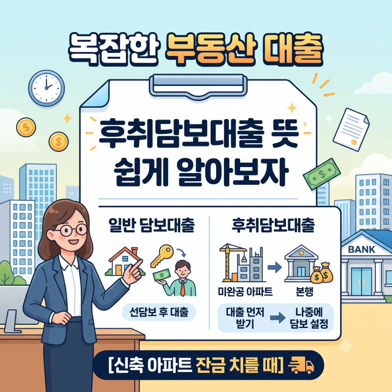 복잡한 부동산 대출 후취담보대출 뜻 쉽게 알아보자