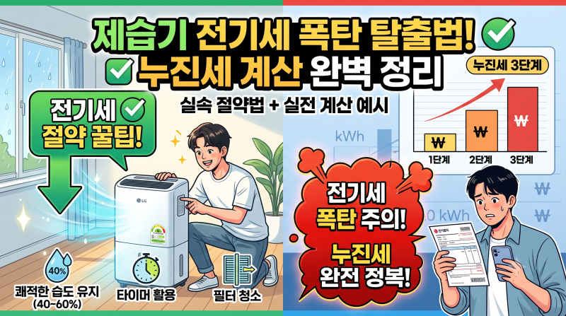 제습기 전기세 폭탄 피하는 절약 방법과 누진세 계산법 총정리