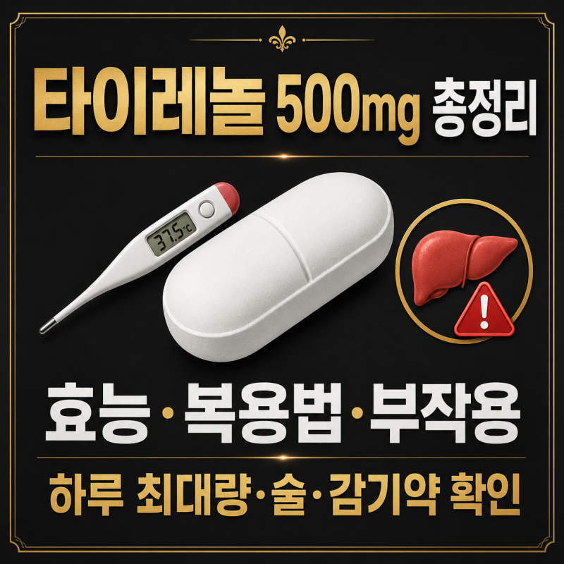 타이레놀 500mg 효능·복용법·부작용해열,진통 효과와 주의사항 총정리