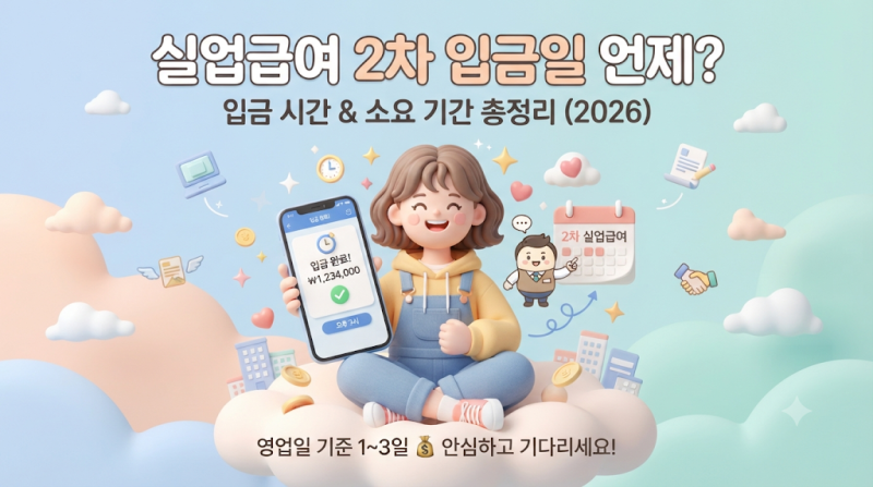 2026년 실업급여 2차 입금일 언제일까? 입금 시간 및 소요 기간 총정리