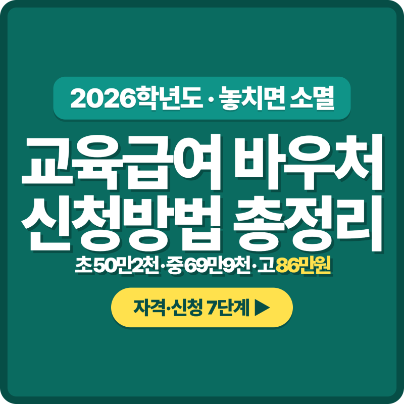 교육급여 바우처 신청방법 총정리 — 지원대상·금액·사용기한까지 (2026학년도)