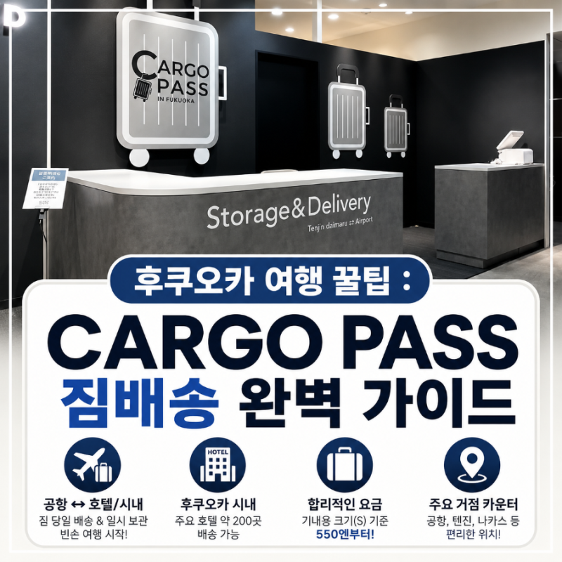 후쿠오카 공항 호텔 짐배송 필요할때는 카고패스 CARGO PASS : 요금표 배송지역 접수시간