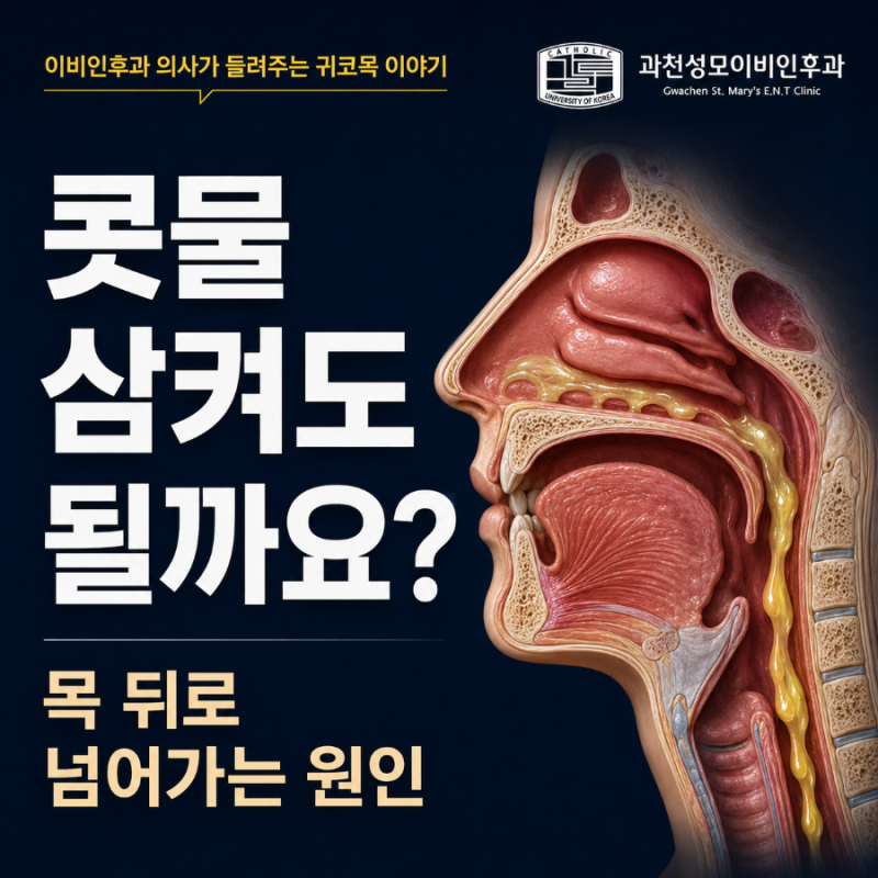 후비루, 콧물 삼켜도 될까요? 목뒤로 넘어가는 원인