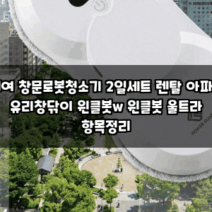 대여 창문로봇청소기 2일세트 렌탈 아파트 유리창닦이 윈클봇w 윈클봇 울트라 항목정리