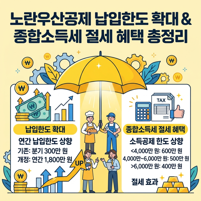 노란우산공제 납입한도 확대 소득공제 600만원 절세 전략