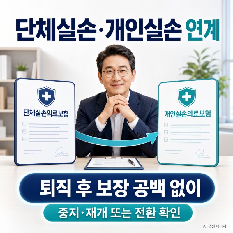 단체실손의료보험과 개인실손의료보험 연계, 퇴직 후 보장 공백 없이 전환하는 방법