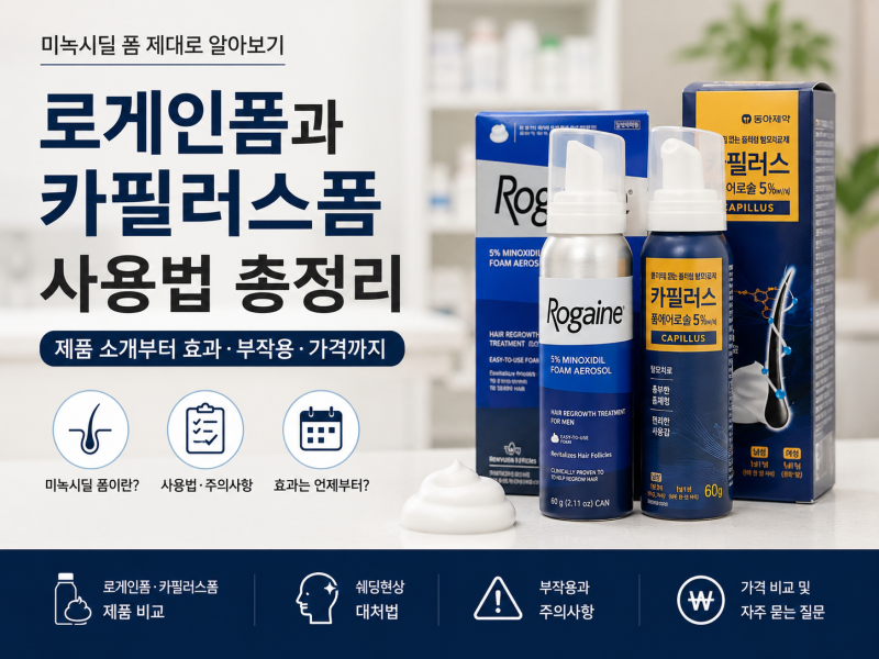 로게인폼과 카필러스폼, 사용법부터 제품 정보까지 총정리