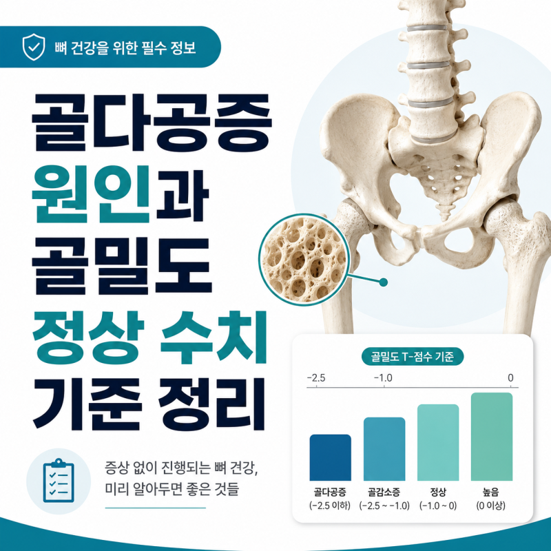 골다공증 원인과 골밀도 정상 수치 기준 정리