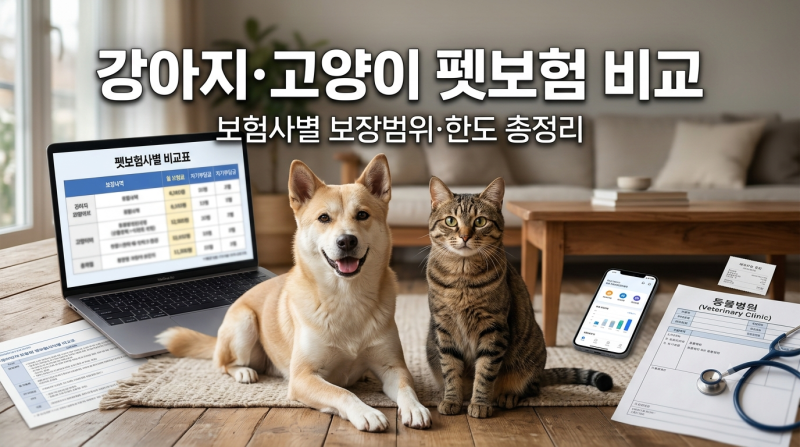 2026 펫보험 비교｜강아지·고양이 보험사별 보장범위와 한도 총정리 / 실제 계약 후기