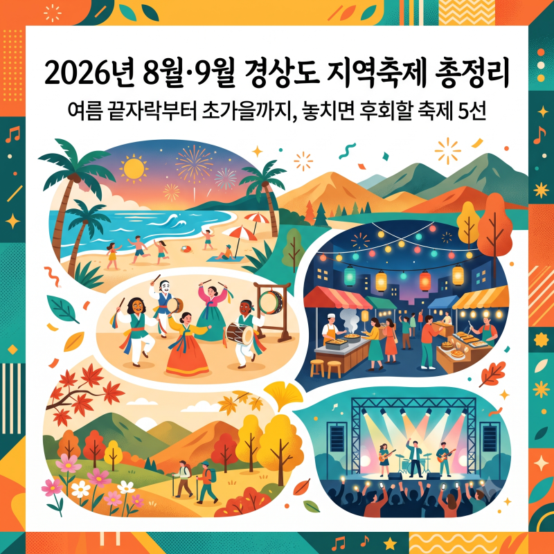 2026년 8월·9월 경상도 지역축제 총정리 : 여름 끝자락부터 초가을까지, 놓치면 후회할 축제 5....