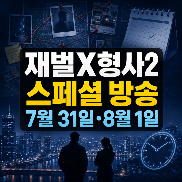 <b>재벌X형사</b>2 스페셜 방송 언제?｜7월 31일·8월 1일 시간과 첫방송 일정