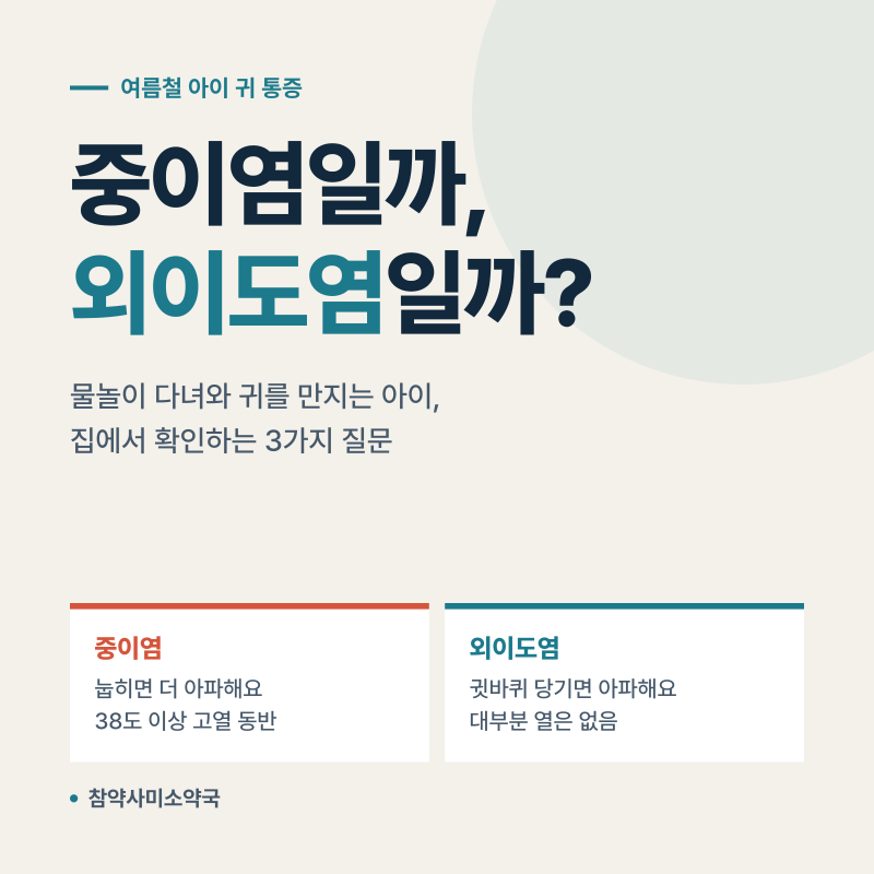 밤마다 귀 아프다고 우는 우리 아이, 또 중이염일까요? 약사가 짚어주는 여름철 '외이도염' ....
