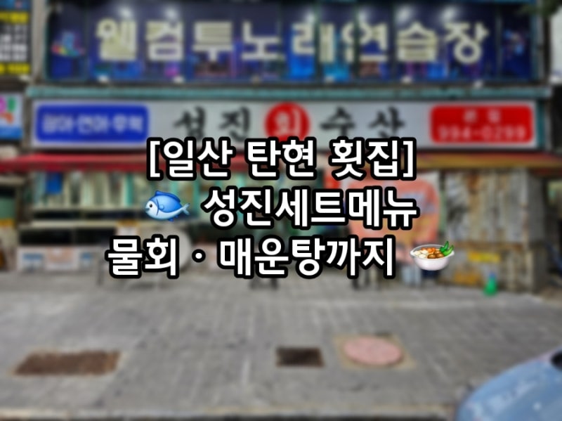 일산 횟집 성진수산 – 성진세트메뉴와 물회까지 가성비 좋은 탄현 맛집