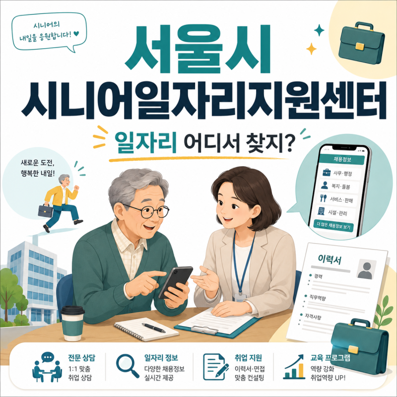 서울시 시니어일자리지원센터, “일자리 어디서 찾지?”