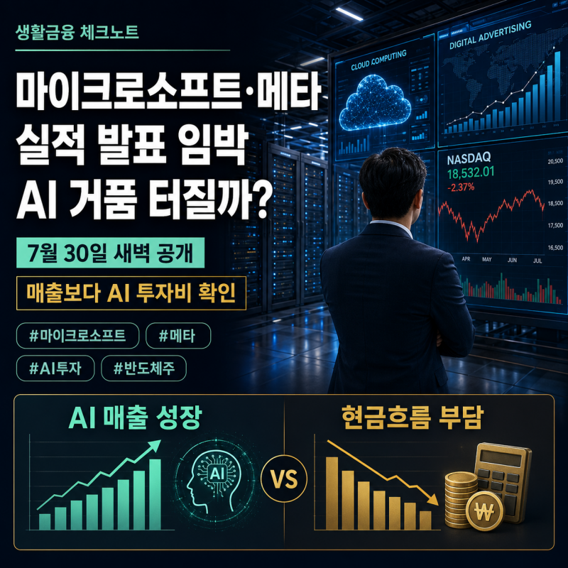 마이크로소프트·메타 실적 7월 30일 공개, AI 거품론 잠재울 결정적 숫자는?