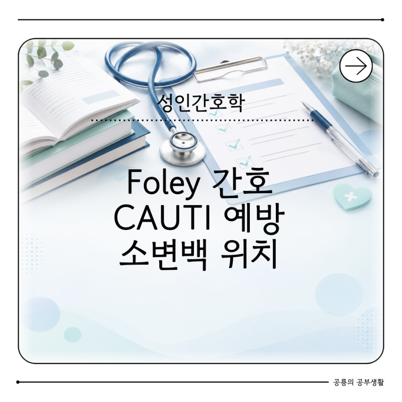 성인간호학 유치도뇨관 Foley Catheter 간호는 어떻게 할까 CAUTI 예방 정리