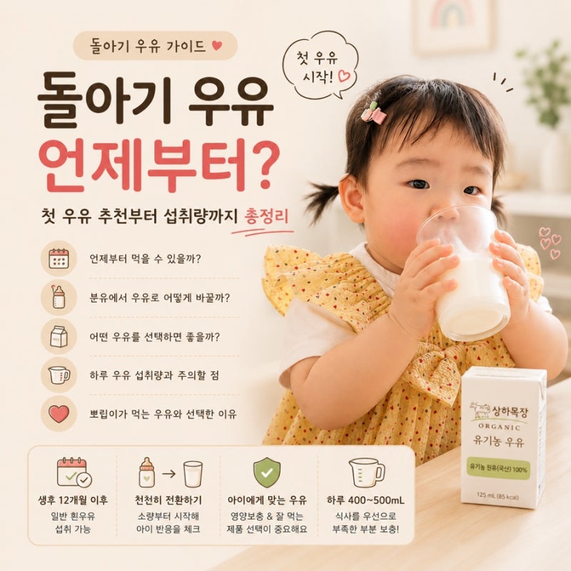 돌아기 우유 언제부터? 첫 우유 추천부터 섭취량까지 총정리