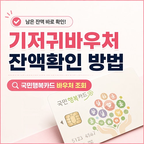기저귀바우처 잔액확인 방법, 국민행복카드 바우처 조회