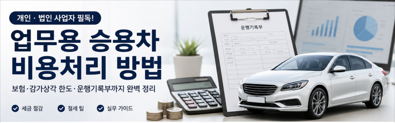 개인사업자·법인사업자 자동차 비용처리 방법업무용 승용차 운행기록부부터 보험·감가상....
