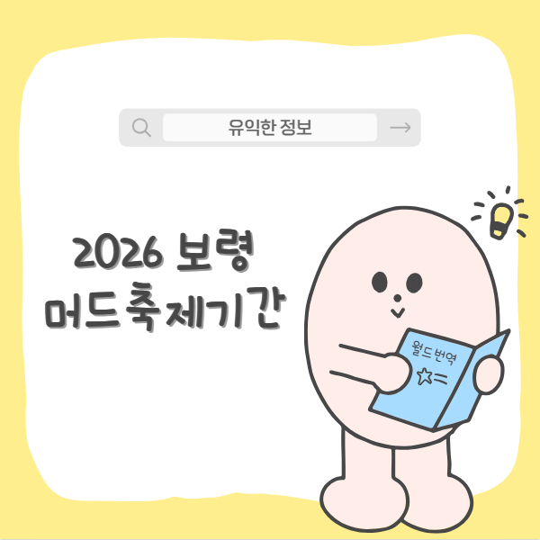 2026 보령 머드축제기간 한여름의 대축제!