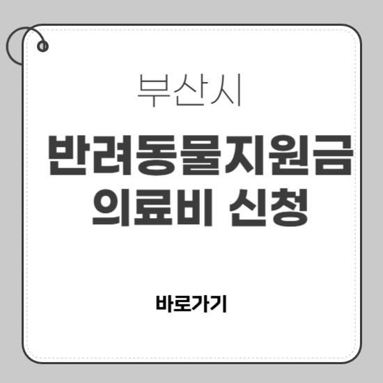 부산 반려동물 지원금 신청
