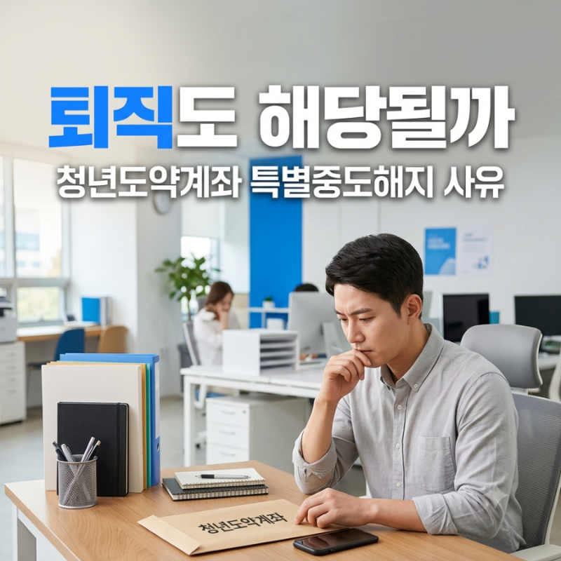 청년도약계좌 특별중도해지 조건, 직장인 퇴직도 해당되는지 확인