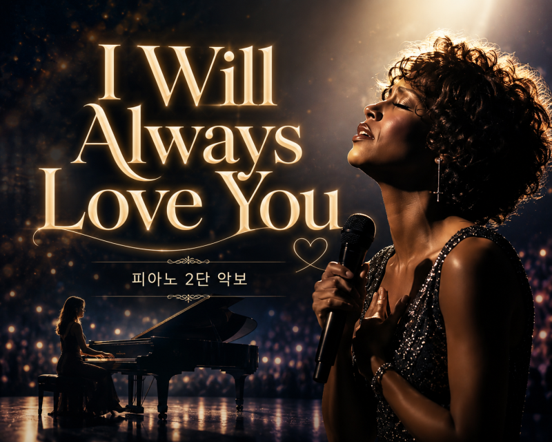 휘트니 휴스턴 I Will Always Love You 피아노 악보