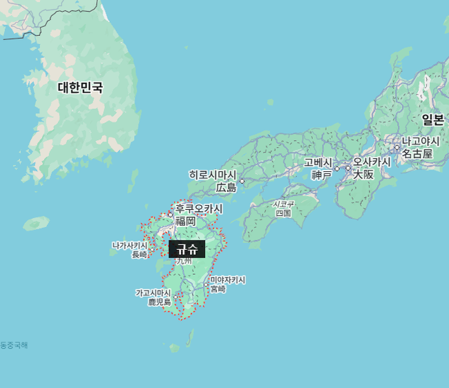일본 규슈 지도 위치와 명소
