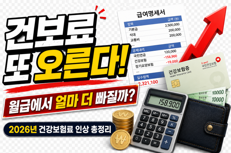 건강보험료 또 오른다? 2026년 건보료 인상, 월급에서 얼마나 더 빠질까?