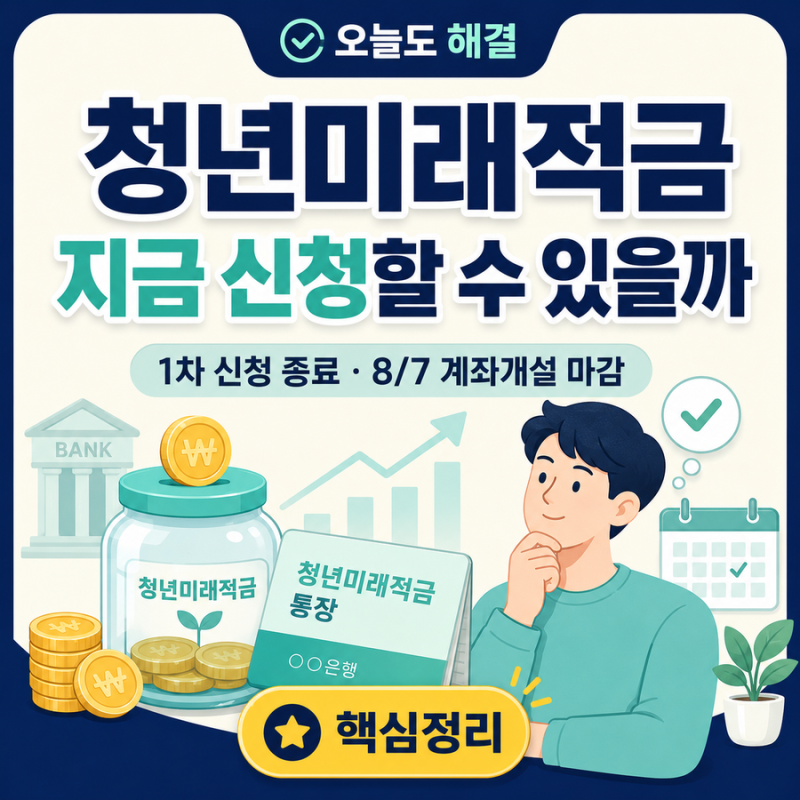 청년미래적금 지금 신청할 수 있을까｜계좌개설·2차 모집·가입조건 총정리