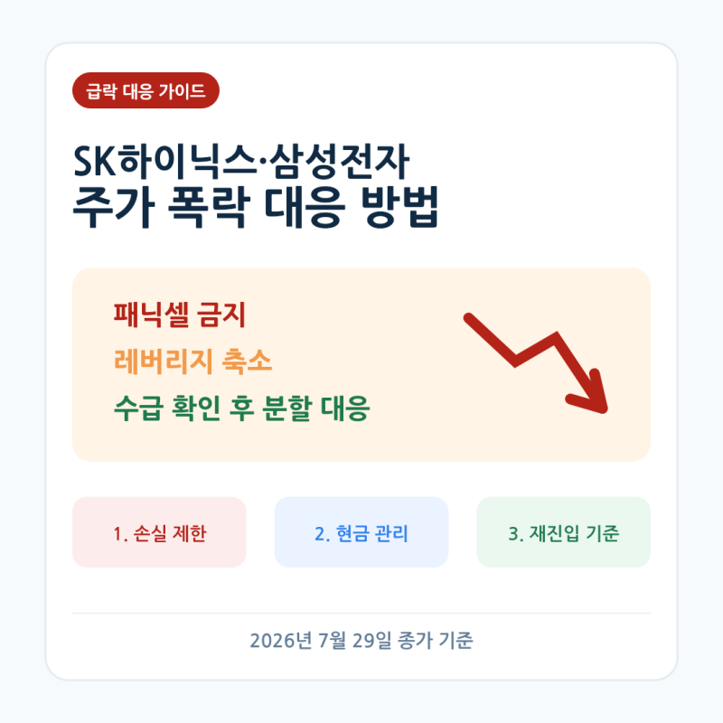 SK하이닉스, 삼성전자 주가 폭락 대응 방법 총정리