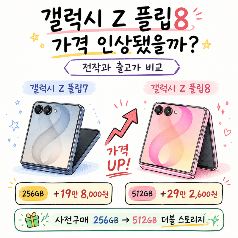 갤럭시 Z 플립8 가격 인상됐을까? 전작과 출고가 비교