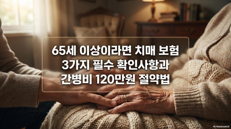 65세 이상이라면 치매 보험 3가지 필수 확인사항과 간병비 120만원 절약법