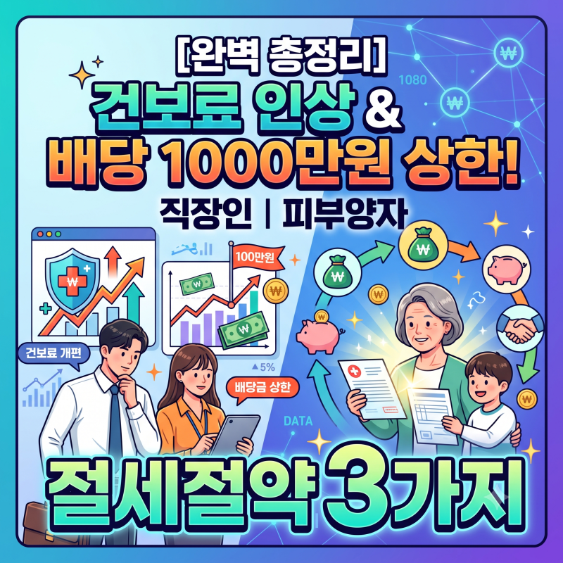 건보료 인상 개편안 배당금 1000만원 상한제 완벽 총정리 직장인 피부양자 절세 전략 3가지