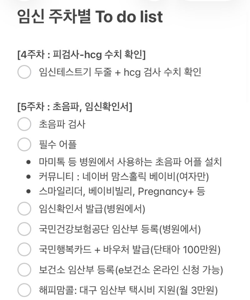 임신 7주 | 대구 임산부 혜택 | 임신 확인 후 해야할 일 총정리