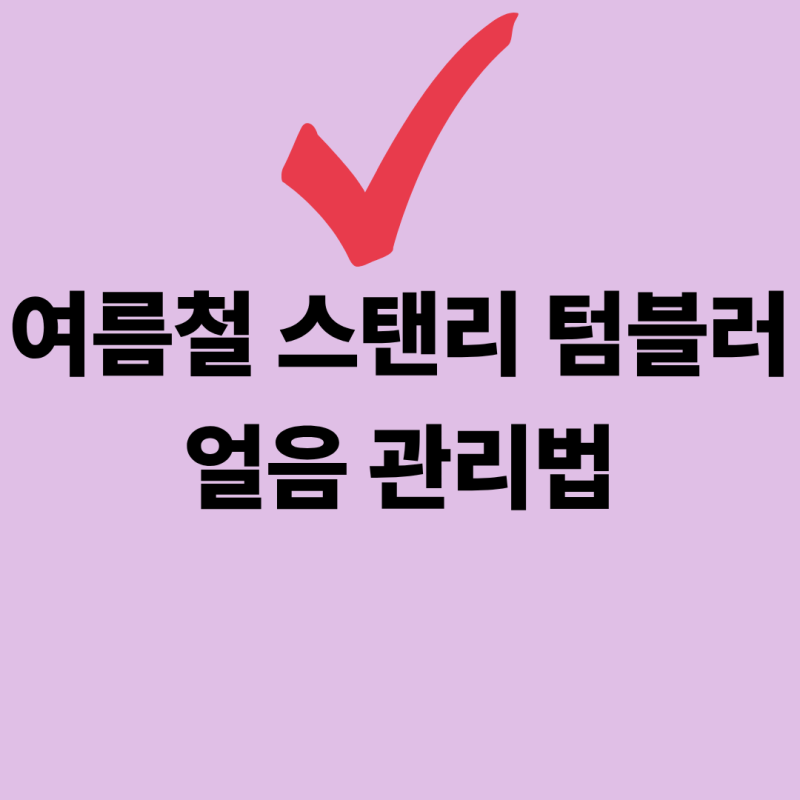 여름철 스탠리 텀블러 얼음 오랫동안 안 녹게 쓰는 관리법
