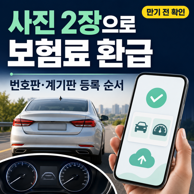 자동차보험 마일리지 환급 방법, 번호판·계기판 사진 등록 순서