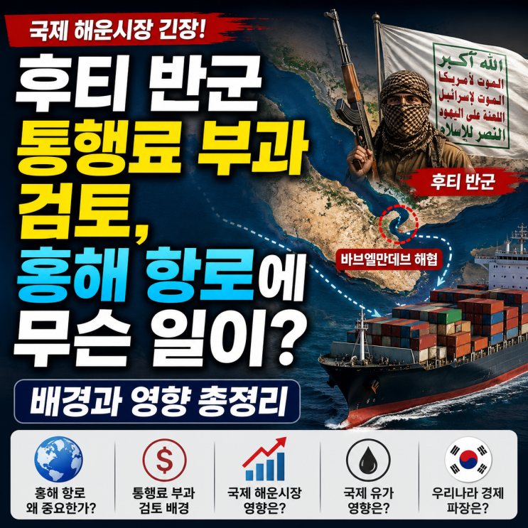 <b>후티 반군 통행료</b> 부과 검토, 홍해 항로에 무슨 일이? 배경과... 