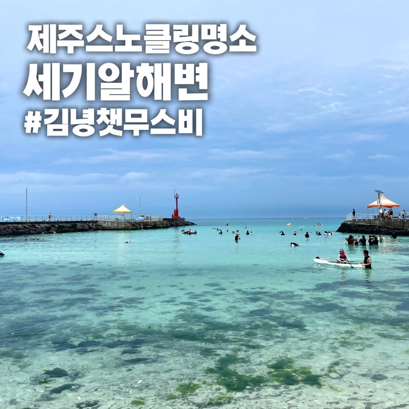 [제주 김녕 여행 코스] 세기알해변 스노쿨링 물놀이 코스 샤워 + 김녕챗 무스비 포장 후기