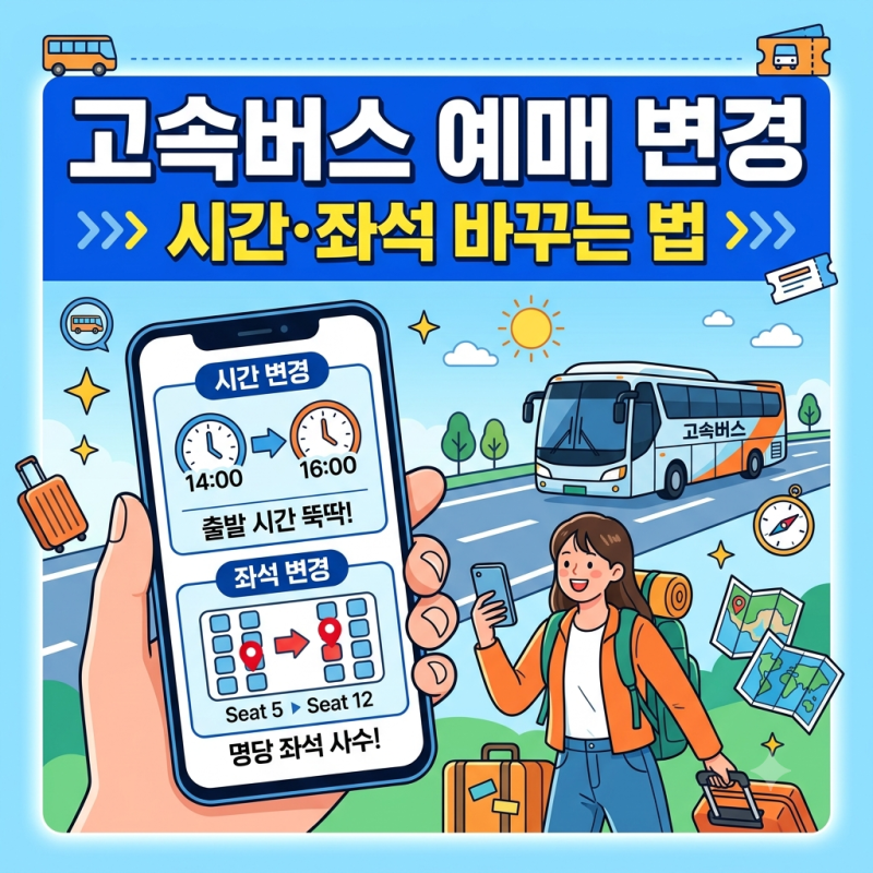 고속버스 예매 변경 시간과 좌석 바꾸는 방법
