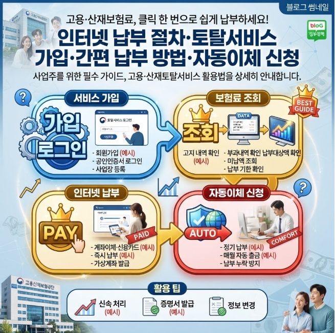 고용산재 인터넷 납부, 고용산재토탈서비스 활용법