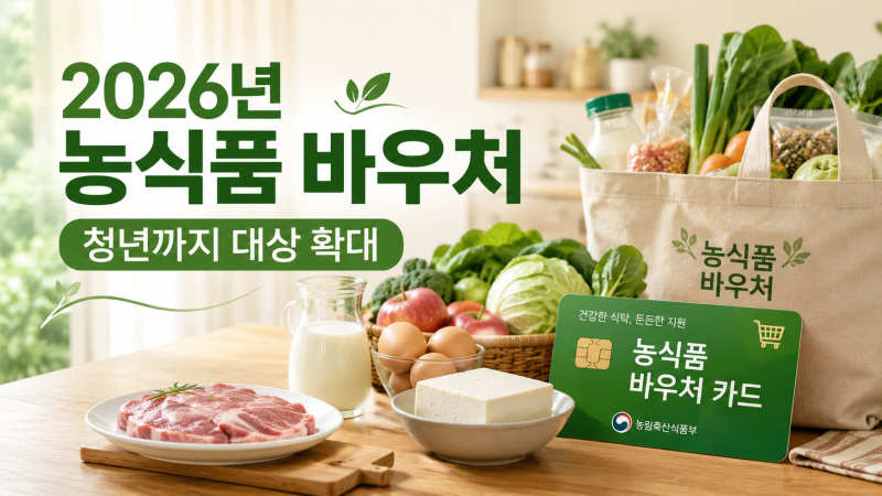 농식품 바우처 2026년 지원 대상은? 생계급여·임산부·청년 조건