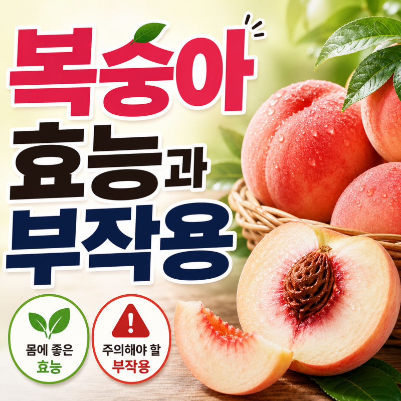 복숭아 효능과 부작용｜황도·백도·천도복숭아 차이·알레르기·당뇨·신장질환