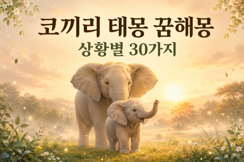 코끼리 태몽 꿈해몽 상황별 30가지｜아기 코끼리·흰 코끼리 꿈은 어떤 의미일까?