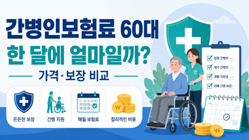 간병인보험료 60대는 한 달에 얼마일까? 가격·보장내용 비교