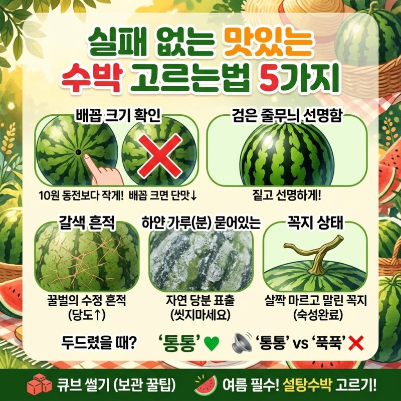 수박 고르는 방법! 실패없는 맛있는수박 당도 확인
