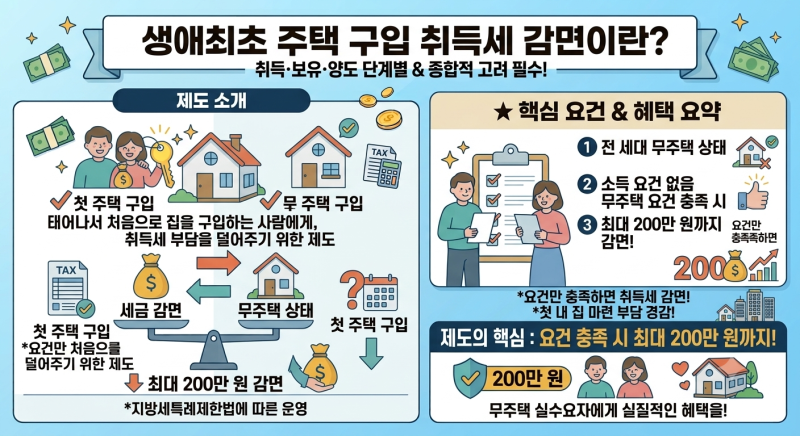 생애최초 주택 구입 취득세 감면 완벽정리 - 200만원까지, 소득기준도 없어요